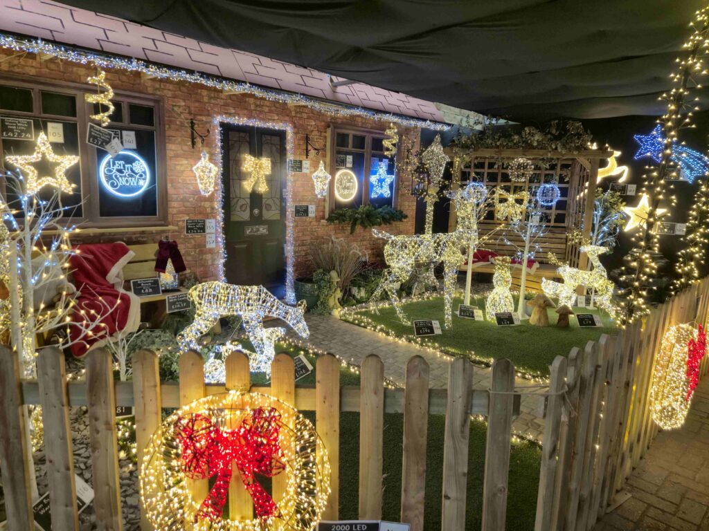 Christmas Lighting Displays in a garden setting